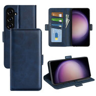 Samsung Galaxy S23 FE Hoesje - MobyDefend Luxe Wallet Book Case (Sluiting Zijkant) - Blauw