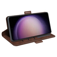 Samsung Galaxy S23 FE Hoesje - MobyDefend Luxe Wallet Book Case (Sluiting Zijkant) - Bruin