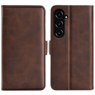 Samsung Galaxy S23 FE Hoesje - MobyDefend Luxe Wallet Book Case (Sluiting Zijkant) - Bruin
