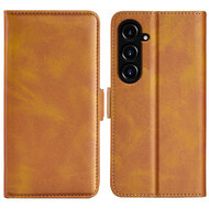 Samsung Galaxy S23 FE Hoesje - MobyDefend Luxe Wallet Book Case (Sluiting Zijkant) - Lichtbruin