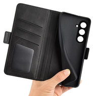 Samsung Galaxy S23 FE Hoesje - MobyDefend Luxe Wallet Book Case (Sluiting Zijkant) - Zwart