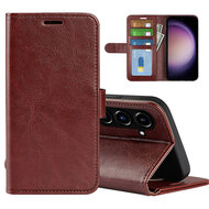 Samsung Galaxy S23 FE Hoesje - MobyDefend Wallet Book Case (Sluiting Achterkant) - Bruin
