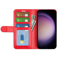 Samsung Galaxy S23 FE Hoesje - MobyDefend Wallet Book Case (Sluiting Achterkant) - Rood