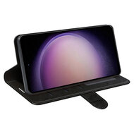 Samsung Galaxy S23 FE Hoesje - MobyDefend Wallet Book Case (Sluiting Achterkant) - Zwart