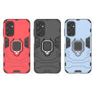 Samsung Galaxy A15 Hoesje - MobyDefend Dubbelgelaagde Pantsercase Met Standaard - Zwart