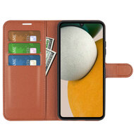 Samsung Galaxy A15 Hoesje - MobyDefend Kunstleren Wallet Book Case (Sluiting Voorkant) - Bruin