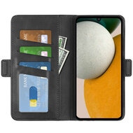 Samsung Galaxy A15 Hoesje - MobyDefend Luxe Wallet Book Case (Sluiting Zijkant) - Zwart