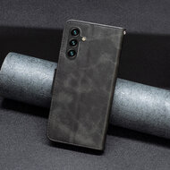 Samsung Galaxy A15 Hoesje - MobyDefend Wallet Book Case Met Koord - Zwart