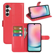 Samsung Galaxy A25 Hoesje - MobyDefend Kunstleren Wallet Book Case (Sluiting Voorkant) - Rood