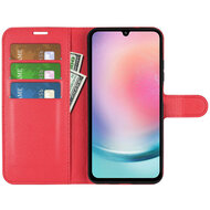 Samsung Galaxy A25 Hoesje - MobyDefend Kunstleren Wallet Book Case (Sluiting Voorkant) - Rood