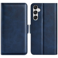 Samsung Galaxy A25 Hoesje - MobyDefend Luxe Wallet Book Case (Sluiting Zijkant) - Blauw