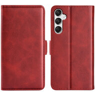 Samsung Galaxy A25 Hoesje - MobyDefend Luxe Wallet Book Case (Sluiting Zijkant) - Rood