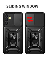 Samsung Galaxy A25 Hoesje - MobyDefend Pantsercase Met Draaibare Ring - Ros&eacute;