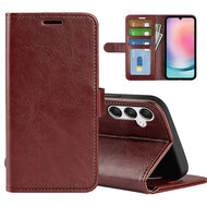 Samsung Galaxy A25 Hoesje - MobyDefend Wallet Book Case (Sluiting Achterkant) - Bruin