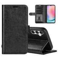 Samsung Galaxy A25 Hoesje - MobyDefend Wallet Book Case (Sluiting Achterkant) - Zwart