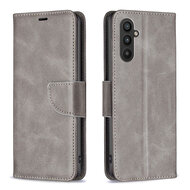 Samsung Galaxy A25 Hoesje - MobyDefend Wallet Book Case Met Koord - Grijs