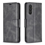 Samsung Galaxy A25 Hoesje - MobyDefend Wallet Book Case Met Koord - Zwart