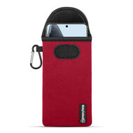 Hoesje voor OnePlus 13 - MobyDefend Neopreen Pouch Met Karabijnhaak - Insteekhoesje - Riemlus Hoesje - Rood