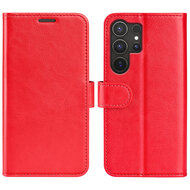 Samsung Galaxy S25 Ultra Hoesje - MobyDefend Wallet Book Case (Sluiting Achterkant) - Rood