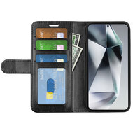 Samsung Galaxy S25 Ultra Hoesje - MobyDefend Wallet Book Case (Sluiting Achterkant) - Zwart