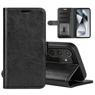 Samsung Galaxy S25 Ultra Hoesje - MobyDefend Wallet Book Case (Sluiting Achterkant) - Zwart