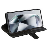 Samsung Galaxy S25 Ultra Hoesje - MobyDefend Wallet Book Case (Sluiting Achterkant) - Zwart