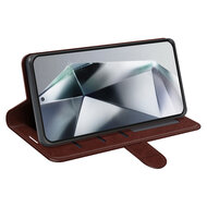 Samsung Galaxy S25 Ultra Hoesje - MobyDefend Wallet Book Case (Sluiting Achterkant) - Bruin