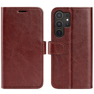 Samsung Galaxy S25 Ultra Hoesje - MobyDefend Wallet Book Case (Sluiting Achterkant) - Bruin