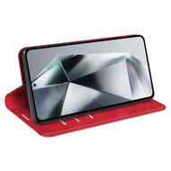 Samsung Galaxy S25 Ultra Hoesje - MobyDefend Luxe Wallet Bookcase (Magnetische Sluiting) - Rood