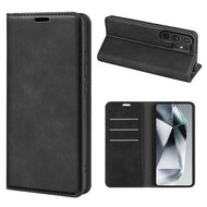 Samsung Galaxy S25 Ultra Hoesje - MobyDefend Luxe Wallet Bookcase (Magnetische Sluiting) - Zwart