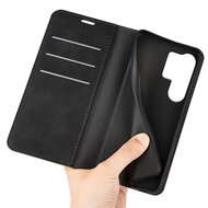Samsung Galaxy S25 Ultra Hoesje - MobyDefend Luxe Wallet Bookcase (Magnetische Sluiting) - Zwart
