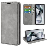 Samsung Galaxy S25 Ultra Hoesje - MobyDefend Luxe Wallet Bookcase (Magnetische Sluiting) - Grijs