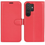 Samsung Galaxy S25 Ultra Hoesje - MobyDefend Kunstleren Wallet Book Case (Sluiting Voorkant) - Rood
