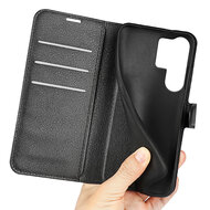 Samsung Galaxy S25 Ultra Hoesje - MobyDefend Kunstleren Wallet Book Case (Sluiting Voorkant) - Zwart