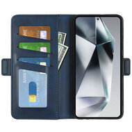 Samsung Galaxy S25 Ultra Hoesje - MobyDefend Luxe Wallet Book Case (Sluiting Zijkant) - Blauw