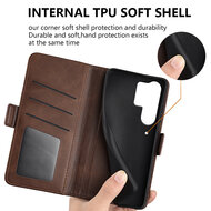 Samsung Galaxy S25 Ultra Hoesje - MobyDefend Luxe Wallet Book Case (Sluiting Zijkant) - Zwart