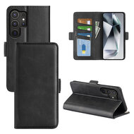 Samsung Galaxy S25 Ultra Hoesje - MobyDefend Luxe Wallet Book Case (Sluiting Zijkant) - Zwart