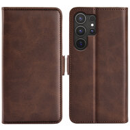 Samsung Galaxy S25 Ultra Hoesje - MobyDefend Luxe Wallet Book Case (Sluiting Zijkant) - Bruin