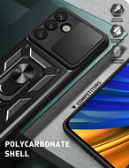 Samsung Galaxy S25 Hoesje - MobyDefend Pantsercase Met Draaibare Ring - Zwart