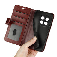 OnePlus 13 Hoesje - MobyDefend Wallet Book Case (Sluiting Achterkant) - Bruin