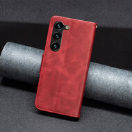 Samsung Galaxy S25 Plus (S25+) Hoesje - MobyDefend Wallet Book Case Met Koord - Rood