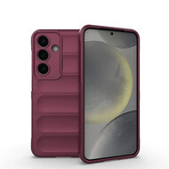 Samsung Galaxy S25 Hoesje - MobyDefend TPU Gripcase - Paars
