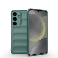 Samsung Galaxy S25 Hoesje - MobyDefend TPU Gripcase - Groen