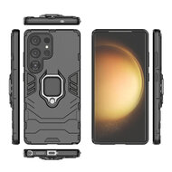 Samsung Galaxy S25 Ultra Hoesje - MobyDefend Dubbelgelaagde Pantsercase Met Standaard - Rood