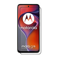2-Pack Motorola Moto G15 Power Screenprotectors - MobyDefend Screensavers Met Zwarte Randen - Gehard Glas 