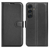 Samsung Galaxy S25 Hoesje - MobyDefend Kunstleren Wallet Book Case (Sluiting Voorkant) - Zwart