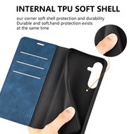 Samsung Galaxy S25 Hoesje - MobyDefend Luxe Wallet Bookcase (Magnetische Sluiting) - Zwart