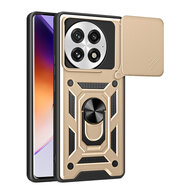 OnePlus 13 Hoesje - MobyDefend Pantsercase Met Draaibare Ring - Goud