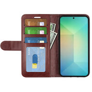 Samsung Galaxy S25 Hoesje - MobyDefend Wallet Book Case (Sluiting Achterkant) - Bruin