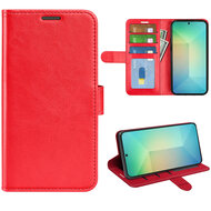 Samsung Galaxy S25 Hoesje - MobyDefend Wallet Book Case (Sluiting Achterkant) - Rood